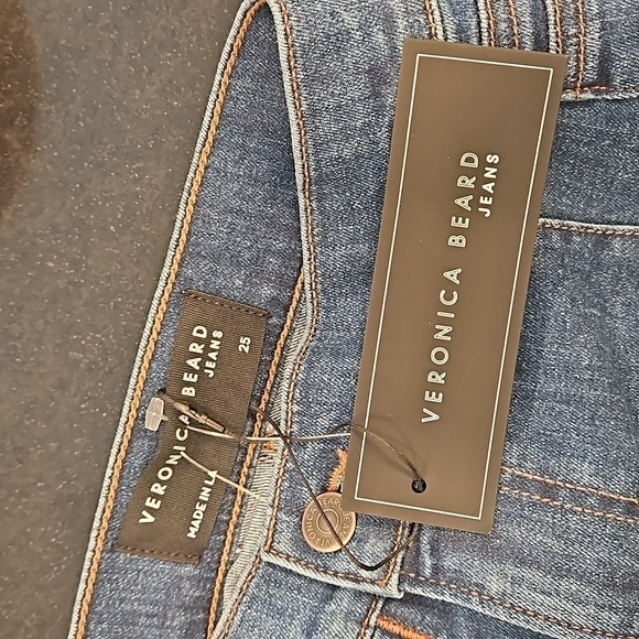 💕VERONICA BEARD Sheridan Exaggerated Flare High Rise Jeans Washed Oxford 25 NWT - Picture 15 of 16